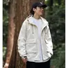 Jaqueta masculina jaqueta de trabalho versão pública casaco primavera retro japonês solta plus size marca da moda montanha outdoor com capuz