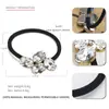 Anillo para el cabello de cristal con pedrería ovalada europeo y americano, temperamento, red social con cuerda para el cabello, cuerda para la cabeza simple para mujer, banda de goma, venta al por mayor