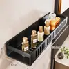 Estante de almacenamiento para baño, organizador de baño de pared sin taladro, bandeja de pared para inodoro, lavabo, lavado de manos y área de ducha