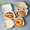 Caja de Embalaje Biodegradable, Caja de Ensalada para Llevar, Vajilla, Caja Cuadrada de Pulpa de Caña de Azúcar para Hamburguesa para Llevar, Ecológico, Uso Comercial