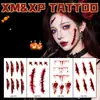 Adesivos de Tatuagem de Cicatriz para Halloween Adesivos de Maquiagem para Rosto para Homens e Mulheres Maquiagem de Terror Manchas de Sangue Falso Cicatrizes À Prova d'Água e Duradouros