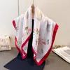 Elegante Bufanda de Imitación Seda con Estampado Floral, Chal de Gama Alta, Bufanda Versátil para Cuello, Pañuelo para la Cabeza, Bufanda para Mujer