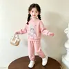 Conjunto de Moletom com Capuz para Bebê Primavera Outono Estiloso Meninos Meninas Manga Longa Roupa Externa Estilosa Calças Casuais Esportivas Conjunto de Duas Peças para Criança