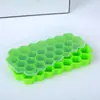 Bandeja de Gelo de Silicone em Formato de Colmeia com Tampa, Fácil de Desenformar, Caixa de Gelo em Formato de Diamante Congelamento Rápido, Bandeja de Gelo de Grau Alimentício