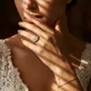 Anillo Elegante de Cuatro Garras con Diamante Estilo Europeo y Americano Transfronterizo para Mujer, Anillo de Moissanita al por Mayor, Joyería de Anillo Moderna y Única