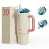 Copo de carro transfronteiriço de 30oz de grande capacidade em aço inoxidável 316 com alça, copo térmico para gelo, copo isolado portátil com canudo, copo para manter o frio