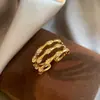 Anillo Abierto de Bambú Articulado de Tres Capas con Circonita, Moderno y Exquisito, Elegante Anillo para Dedo Índice, Versátil, Gama Alta, Joyería Personalizada al por Mayor
