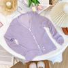 Cardigan Tricotado Fino de Verão 2025 Cor Creme para Meninas, Camisa Macia e Sedosa para Ar Condicionado, Jaqueta de Manga Longa para Bebê