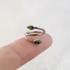 Pendientes de aleación de titanio F136 anillo de serpiente de doble cabeza anillo sin costuras de circón 5A anillo para el cartílago de la oreja anillo de la cóclea joyería para perforaciones de titanio G23