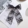 Pasador de Pelo de Encaje de Malla de Nuevo Estilo Transfronterizo con Lazo Floral y Cinta en la Parte Posterior de la Cabeza, Pinza para el Cabello de Alta Gama para Mujeres