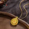 Tienda de Oro Mismo Estilo Dorado Antiguo Esmalte Giratorio Brújula de Ocho Tesoros Colgante Nuevo Estilo Chino Giratorio Brújula de Ocho Tesoros Colgante