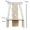 Colgante de Pared Tejido con Cuerda de Algodón Estilo Bohemio Estante de Almacenamiento Tapiz Decorativo Hecho a Mano para Sala de Estar y Dormitorio Almacenamiento Creativo en Pared
