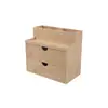 Caixa de armazenamento de bambu, organizador de gaveta para mesa, armário de gavetas multicamadas, pequeno armário de armazenamento de madeira para uso no escritório, armazenamento de mesa de cabeceira