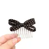 Peine para el Cabello con Lazo Dulce y Lunares Blancos y Negros, Nuevo Estilo 2026, Peine Elegante Estilo Coreano para Flequillos de Princesa para Niñas