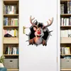 Adesivos de Porta de Natal da Amazon Transfronteiriços Adesivos do Papai Noel Autoadesivos Decoração de Feriado Layout de Atmosfera Adesivos de Parede