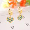 Pendientes de oro para mujer de Amazon, pendientes de amor, moda, ojos azules, esmalte de gota, pendientes de acero inoxidable electrochapado al vacío