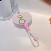 Lanyard de garra de gato de borracha macia de desenho animado pingente de chaveiro de carro acessórios de chaveiro de cor de doce macaron fofo decoração de bolsa