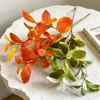 Nuevo Producto de Venta Directa Transfronteriza: Hoja de Frijol Artificial de 3 Ramas y Tallo Largo para Decoración del Hogar y Jardín, Hojas para Escenas, Hojas de Arte Floral Estilo Suave