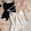 Camisola Adorable y Sexy Estilo Girly con Corbata de Moño para Mujer, Ropa Interior o Exterior de Verano, Hermosa Camisa Base sin Espalda y sin Mangas