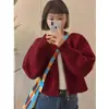 Cárdigan Exterior Corto de Punto Gris para Mujer Otoño Invierno 2026 Nuevo Holgado Engrosado Cardigan con Cremallera Jersey de Punto de Manga Larga