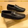 2025 Transfronterizo talla grande 47 Zapatos Casuales de Cuero Zapatos de Moda para Jóvenes Suela Blanda Zapatos para Conducir Zapatos Perezosos Zapatos tipo Mocasín Zapatos de Hombre
