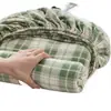 Juego de 3 piezas para cama de algodón 100% puro cepillado, grosor Clase A, sábana bajera ajustable, funda de almohada 100% algodón, para estudiantes, cubre cama, protector de colchón 3
