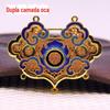 L60669 Cobre Artesanal DIY Duas Cores Azul Pontilhado Jade Acessórios Básicos Ornamento de Cabelo Material Hanfu 37*45mm