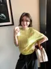 Loja Oficial Dan Nong de Xangai / Tricô Primavera 2026 Camiseta Feminina Primavera e Verão Nova Gola Redonda Manga Curta Blusa de Puxar
