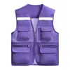 Colete Refletor com Logo Impresso, Uniforme de Trabalho em Malha com Múltiplos Bolsos para Serviços de Motorista, Colete Publicitário e para Voluntários da Comunidade