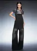 Pantalones de Mezclilla Casuales Cómodos de Pierna Ancha Sueltos Retro a la Moda con Efecto Desgastado, Fuente Transfronteriza Europea y Americana, Moda para Mujer