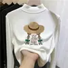 Nova camada de base térmica da moda e tendência outono/inverno para crianças, gola alta meia-manga para meninas, top quente e casual para crianças mais velhas