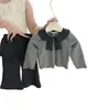 Nuevo conjunto de otoño para niñas: elegante camiseta de manga larga con cuello de muñeca y pantalones acampanados con dobladillo de volantes