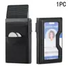 Portatarjetas de Crédito Elástico de Lycra Transfronterizo, Portatarjetas Antirrobo RFID para Documentos de Identidad para Hombres, Estuche Metálico Automático para Tarjetas con Ventana Transparente