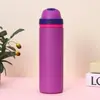 Nueva Taza Térmica Portátil Creativa de Doble Pared Acero Inoxidable 316 Botella de Agua Deportiva Taza de Agua Portátil para Exteriores con Popote