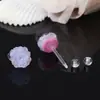 Pendientes Artísticos de Resina Color Rosa Claro Luna Blanca Dulce Gama Alta Pinza para Oreja Moda Joyería para Oreja Versátil