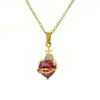 Amazon Nuevo Collar de Alta Gama para Mujer Corazón de Espina Romántico Rubí de Imitación Venta al por Mayor de Fábrica Estilo Dulce Fresco