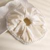 Acessórios de scrunchie de veludo pérola para cabelo de intestino grande vintage 2023 novo elástico grande corda de elástico para cabelo feminina adorno de cabeça flor