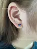 Color Mariposa Circonita Clavo de Hueso de Oreja Acero de Titanio Fondo Plano Diamante Brillante Caracol de Oreja Nicho Elegante Clavo de Oreja Femenino