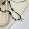 Nuevo Collar de Cuerda de Cera con Borla de Zebra Estilo Étnico Versátil Collar de Perlas Diseño de Nicho Collar Largo para Mujer
