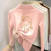 Ropa interior térmica con forro de forro polar para niños, colección otoño e invierno, camiseta de manga larga de cuello alto para niñas, nuevo estilo 2026, top cálido, ropa para niños