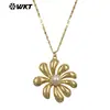 Wt-N1516 Novo Original Estilo Clássico com Diversos Designs Florais e Pingente de Pérola Inlaid em Latão Texturizado Corrente