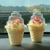 Taza cono de helado, pastel de fresa, decoración de caja de crema, caja de empaque para postre de mousse, caja de empaque para repostería