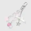 Estrellas, Luna, Fresas y Lazos Calados de Pedrería Dulces, Lindos, Exquisitos y de Moda Llavero DIY Colgante para Bolso
