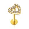 Pendientes de hilo de Amazon para mujer, de acero inoxidable, para piercing, para oreja, con forma de corazón, para cartílago y trago.