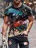 Camiseta Informal Deportiva con Cuello Redondo y Mangas Cortas, Estampado Digital 3D de Impresión Abstracta Tie-Dye, Superventas de Amazon