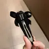 Pasador de Pelo Perezoso Estilo Francés con Pedrería, Pinza BB de Hilo con Lazo Inspirado en Chanel, Accesorio de Pelo Elegante de Gama Alta para Flequillo Lateral