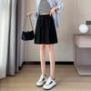 Shorts de Falda de Cinco Puntos de Seda de Hielo Delgada Estilo Yamamoto de Verano para Mujer, Shorts de Pierna Ancha Fluidos de Cintura Alta Adelgazantes de Longitud Media