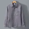 Camisa de Lino Transpirable de Verano Estilo Old Money para Hombre de Manga Larga Casual Holgada Camisa de Lino Top para Hombre