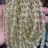 Contas de vidro com furo Passa-fios de cristal pintado Contas impressas semiacabadas Acessórios para pulseira e colar feitos à mão DIY