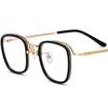 Nuevas gafas de miopía ultraligeras de titanio beta para hombres y mujeres, monturas de gafas ópticas de moda con placa de personalidad cuadrada, fabricantes de monturas con revestimiento IP